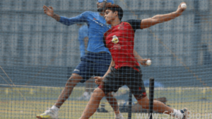 Arjun Tendulkar practicing balling
