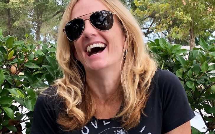 Sylvia Jefferies, blonde wearing black goggles.